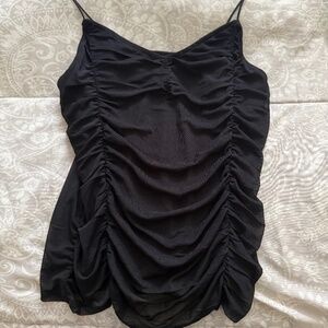 Black mesh tank top